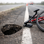 Ciclista sofre queda em buraco na Washington Luís e é hospitalizado em São Carlos